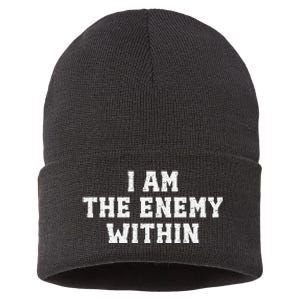 I Am The Enemy Within Kamala Harris Trump Sustainable Knit Beanie