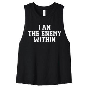 I Am The Enemy Within Kamala Harris Trump Women's Racerback Cropped Tank