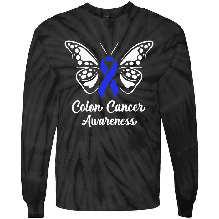 I am the storm Colon Cancer Awareness Butterfly Tie-Dye Long Sleeve Shirt