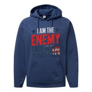 I Am The Enemy Within Kamala Harris Trump Performance Fleece Hoodie