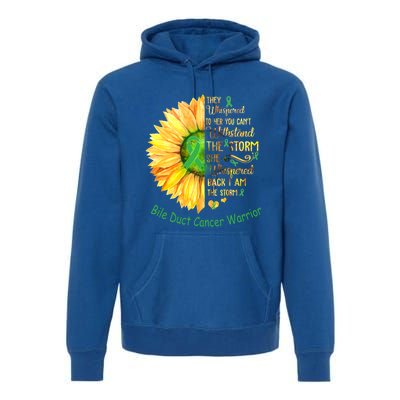 I Am The Storm Bile Duct Cancer Warrior Cool Gift Premium Hoodie