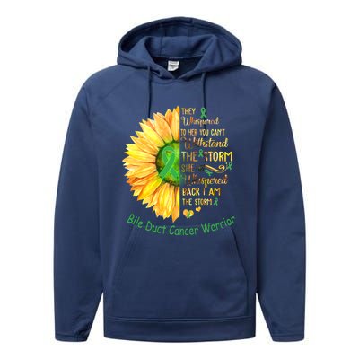 I Am The Storm Bile Duct Cancer Warrior Cool Gift Performance Fleece Hoodie