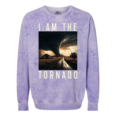 I Am The Tornado Costume Storm Hurricane Meteorologist Colorblast Crewneck Sweatshirt