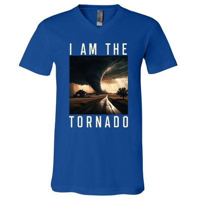 I Am The Tornado Costume Storm Hurricane Meteorologist V-Neck T-Shirt