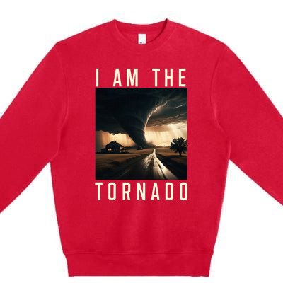 I Am The Tornado Costume Storm Hurricane Meteorologist Premium Crewneck Sweatshirt