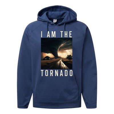 I Am The Tornado Costume Storm Hurricane Meteorologist Performance Fleece Hoodie