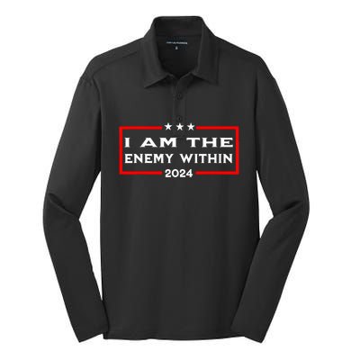 I Am The Enemy Within Silk Touch Performance Long Sleeve Polo