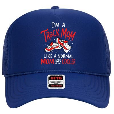 I'm A Track Mom Athletic Field Runner Mothers Day High Crown Mesh Back Trucker Hat