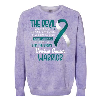 I am the storm Cervical Cancer Warrior Colorblast Crewneck Sweatshirt