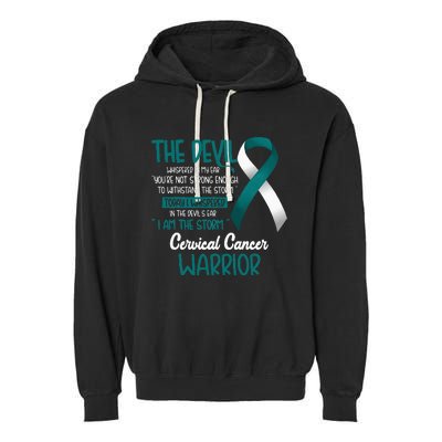 I am the storm Cervical Cancer Warrior Garment-Dyed Fleece Hoodie