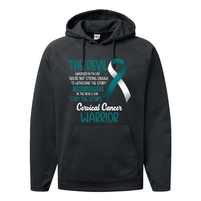 I am the storm Cervical Cancer Warrior Performance Fleece Hoodie