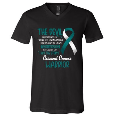 I am the storm Cervical Cancer Warrior V-Neck T-Shirt