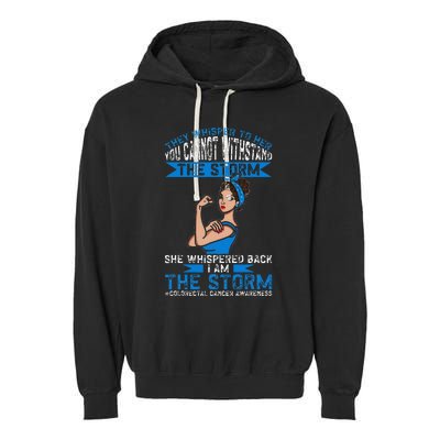 I Am The Storm Colorectal Cancer Awareness Garment-Dyed Fleece Hoodie