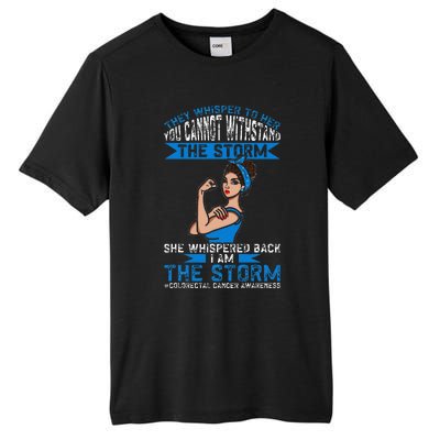 I Am The Storm Colorectal Cancer Awareness Tall Fusion ChromaSoft Performance T-Shirt