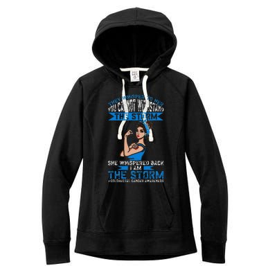 I Am The Storm Colorectal Cancer Awareness Women's Fleece Hoodie