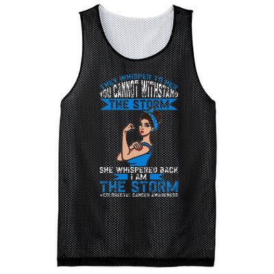 I Am The Storm Colorectal Cancer Awareness Mesh Reversible Basketball Jersey Tank