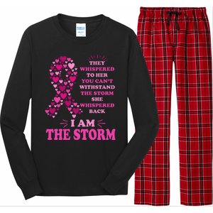 I Am The Storm Quote Breast Cancer Awareness Long Sleeve Pajama Set