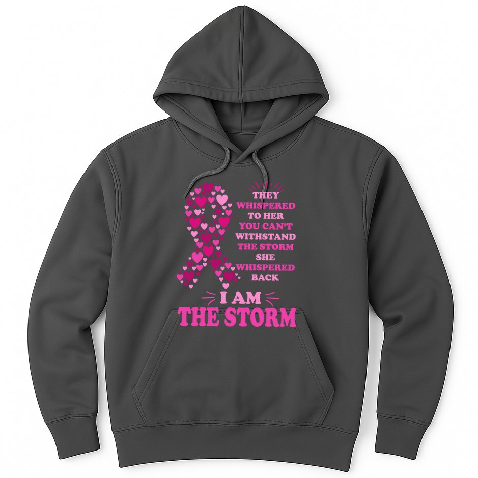 I Am The Storm Quote Breast Cancer Awareness Hoodie