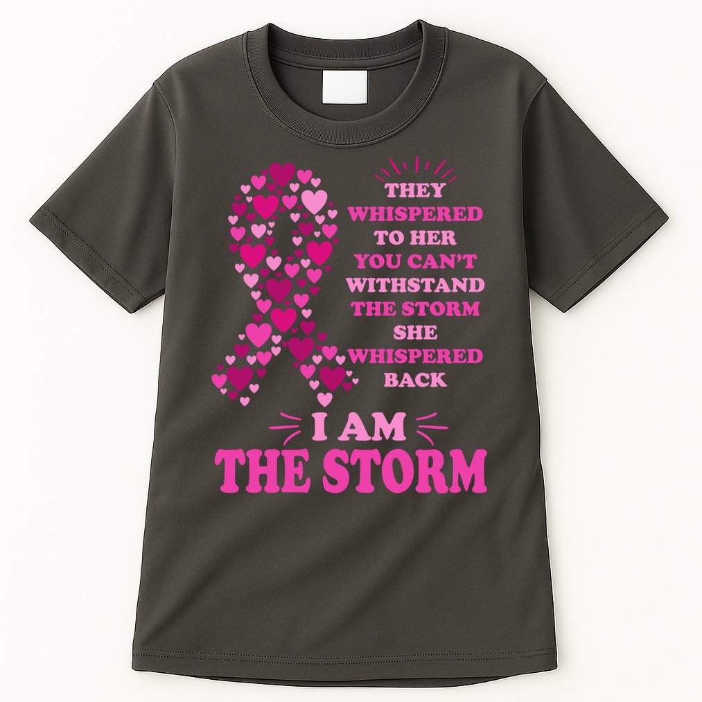 I Am The Storm Quote Breast Cancer Awareness Tall T-Shirt