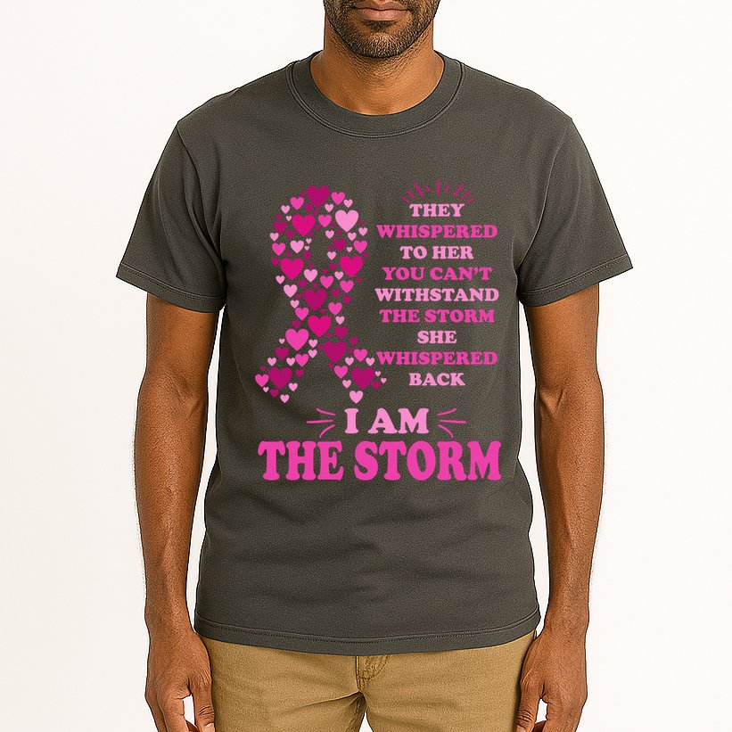 I Am The Storm Quote Breast Cancer Awareness Tall T-Shirt