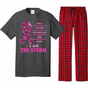 I Am The Storm Quote Breast Cancer Awareness Pajama Set