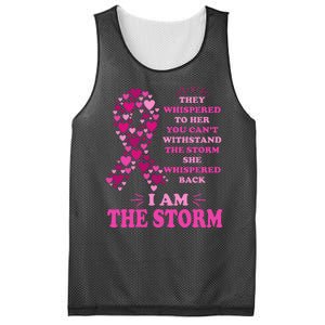 I Am The Storm Quote Breast Cancer Awareness Mesh Reversible Basketball Jersey Tank