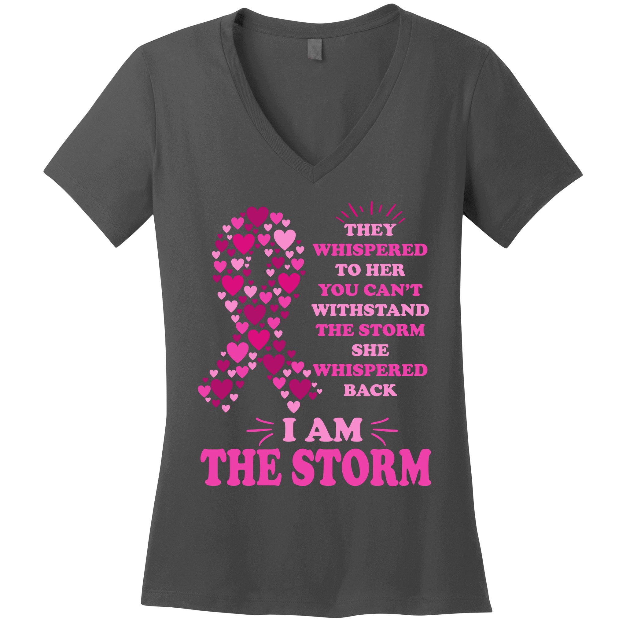 I Am The Storm Quote Breast Cancer Awareness Women's V-Neck T-Shirt