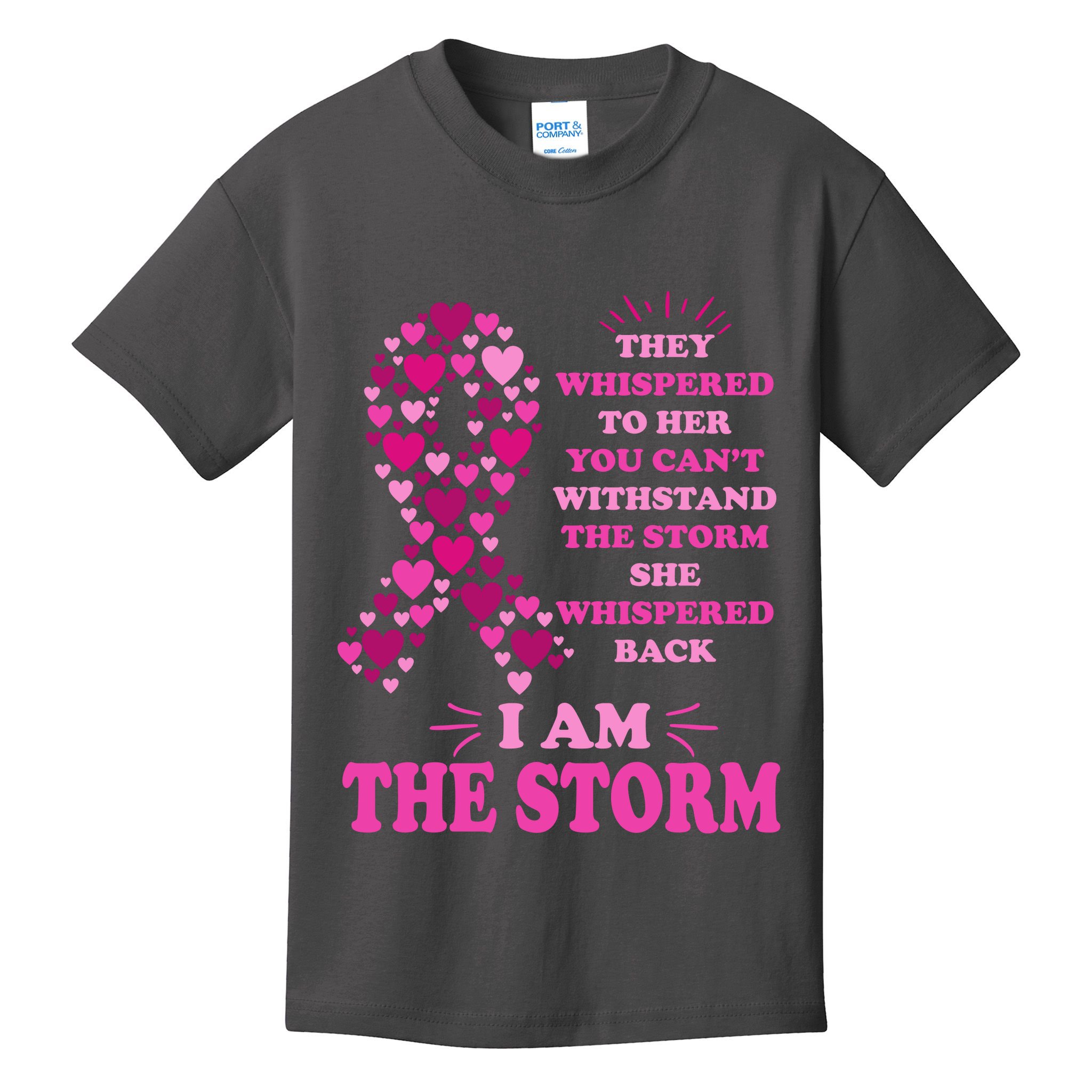 I Am The Storm Quote Breast Cancer Awareness Kids T-Shirt