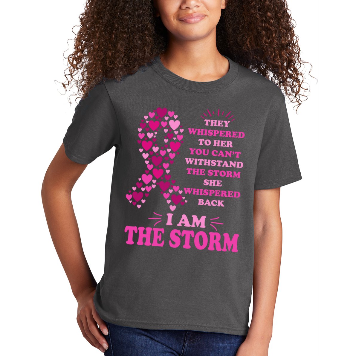 I Am The Storm Quote Breast Cancer Awareness Kids T-Shirt