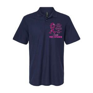 I Am The Storm Quote Breast Cancer Awareness Softstyle Adult Sport Polo