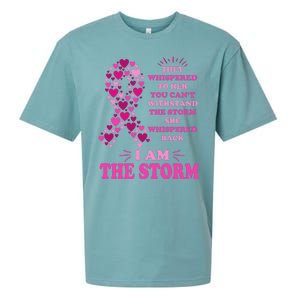 I Am The Storm Quote Breast Cancer Awareness Sueded Cloud Jersey T-Shirt