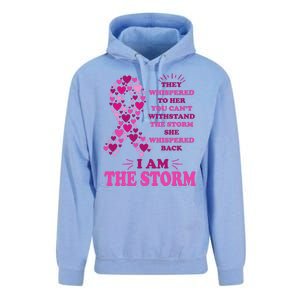 I Am The Storm Quote Breast Cancer Awareness Unisex Surf Hoodie