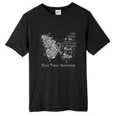 I Am The Storm Brain Tumor Awareness Butterfly Funny Gift Tall Fusion ChromaSoft Performance T-Shirt