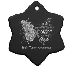 I Am The Storm Brain Tumor Awareness Butterfly Funny Gift Ceramic Star Ornament