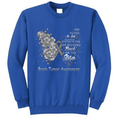 I Am The Storm Brain Tumor Awareness Butterfly Funny Gift Sweatshirt