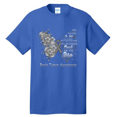 I Am The Storm Brain Tumor Awareness Butterfly Funny Gift Tall T-Shirt