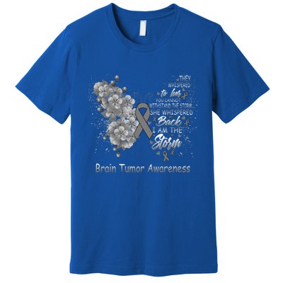 I Am The Storm Brain Tumor Awareness Butterfly Funny Gift Premium T-Shirt