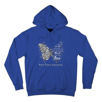 I Am The Storm Brain Tumor Awareness Butterfly Funny Gift Tall Hoodie