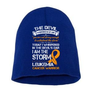 I Am The Storm Leukemia Cancer Warrior Cool Gift Short Acrylic Beanie