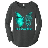 I Am The Storm PTSD Awareness Butterfly Women's Perfect Tri Tunic Long Sleeve Shirt