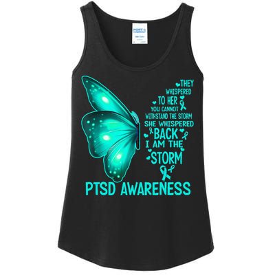 I Am The Storm PTSD Awareness Butterfly Ladies Essential Tank