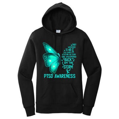 I Am The Storm PTSD Awareness Butterfly Women's Pullover Hoodie