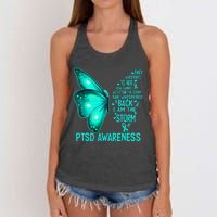 I Am The Storm PTSD Awareness Butterfly Women's Knotted Racerback Tank