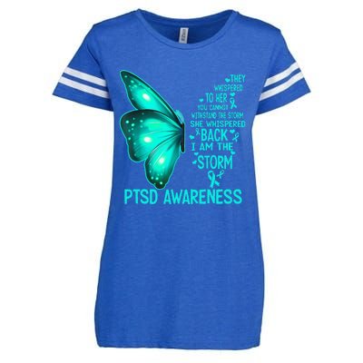 I Am The Storm PTSD Awareness Butterfly Enza Ladies Jersey Football T-Shirt