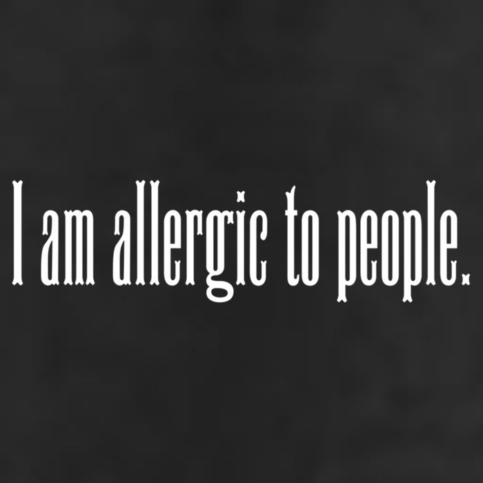 Im Allergic To People Funny Sarcastic Gift 7 Panel Mesh Trucker Snapback Hat