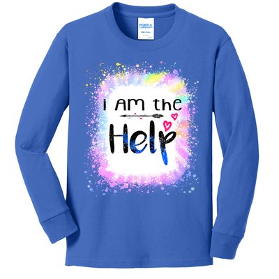 I Am The Help Bestie Couples If Lost Or Drunk Funny Tie Dye Great Gift Kids Long Sleeve Shirt