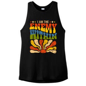 I Am The Enemy Within America Funny I Am The Enemy Within Ladies PosiCharge Tri-Blend Wicking Tank