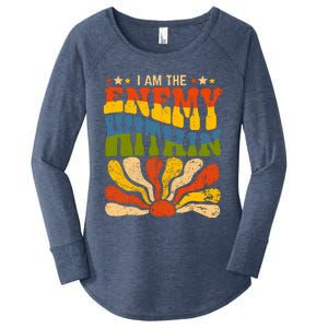 I Am The Enemy Within America Funny I Am The Enemy Within Women's Perfect Tri Tunic Long Sleeve Shirt