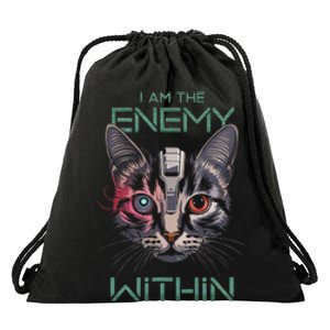 I Am The Enemy Within Drawstring Bag