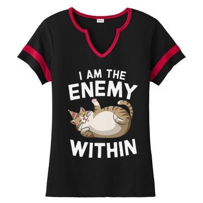 I Am The Enemy Within Ladies Halftime Notch Neck Tee